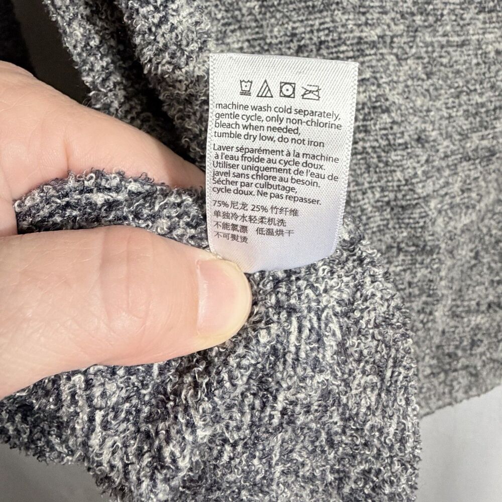 Barefoot Dreams Cozychic Lite Knit Pebble Beach Gray Hooded Pullover Women's S - Picture 9 of 9